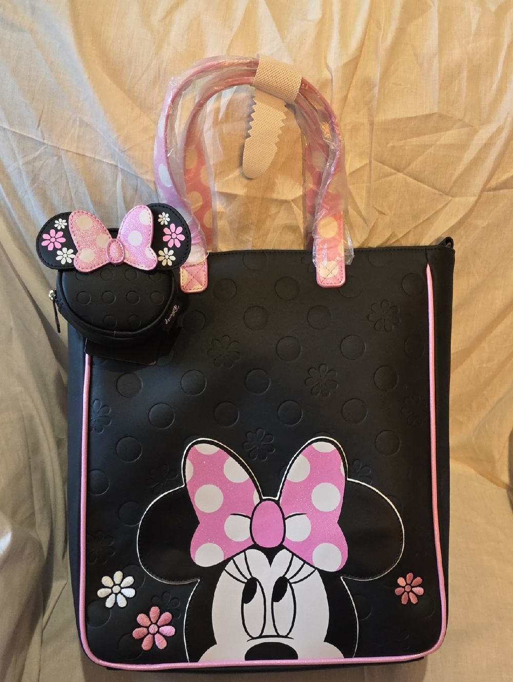 Loungefly Minnie Mouse Tote with Coin Pouch And Shoulder Strap